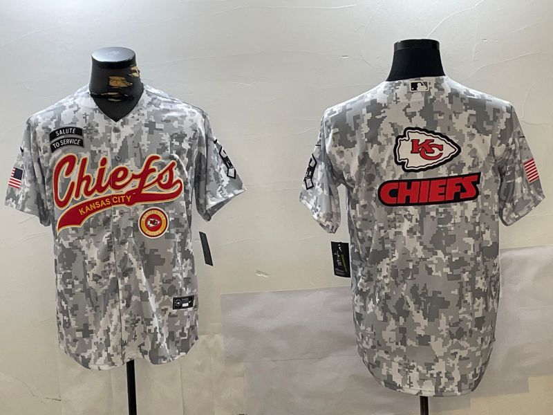 Men Kansas City Chiefs Blank Nike Arctic Camo 2024 Salute to Service Limited NFL Jersey style 4